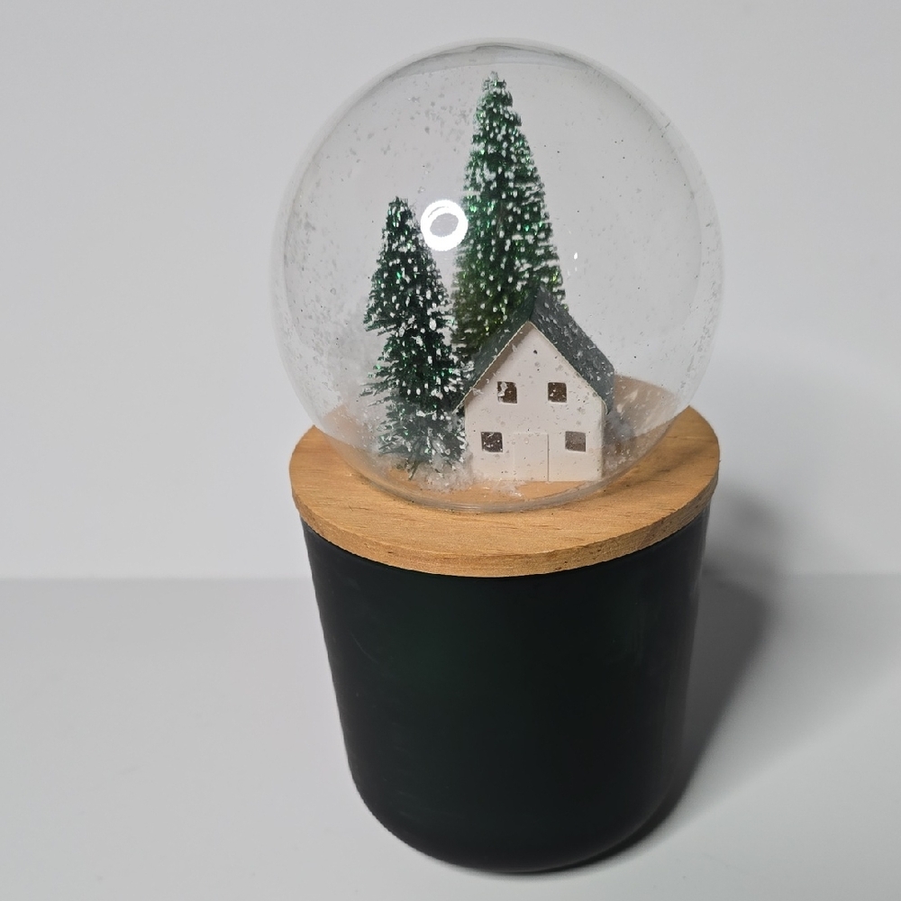 New Ashland Candle Snow Globe Glass Jar
